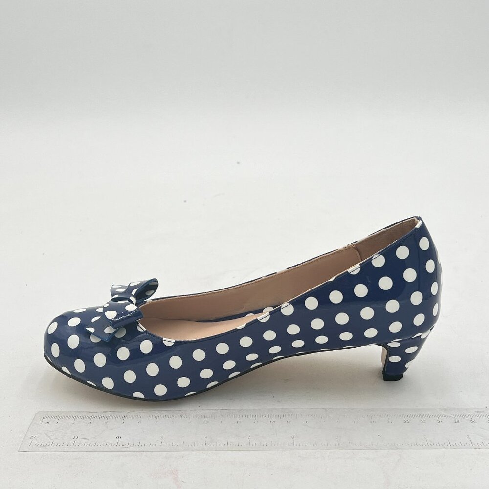 YDN Women Closed Round Toe Pumps Low Heels Shoes with Bowknot for Work Office La